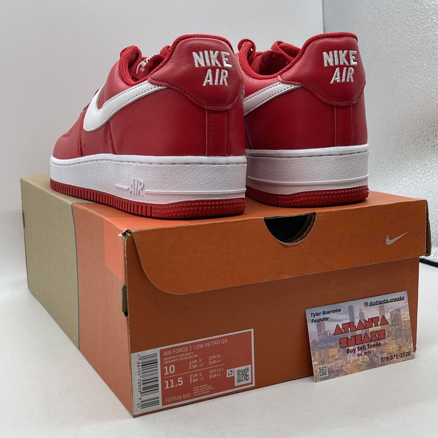 Size 10 - Nike Air Force 1 Low Color of the Month - University Red (FD7039-600)