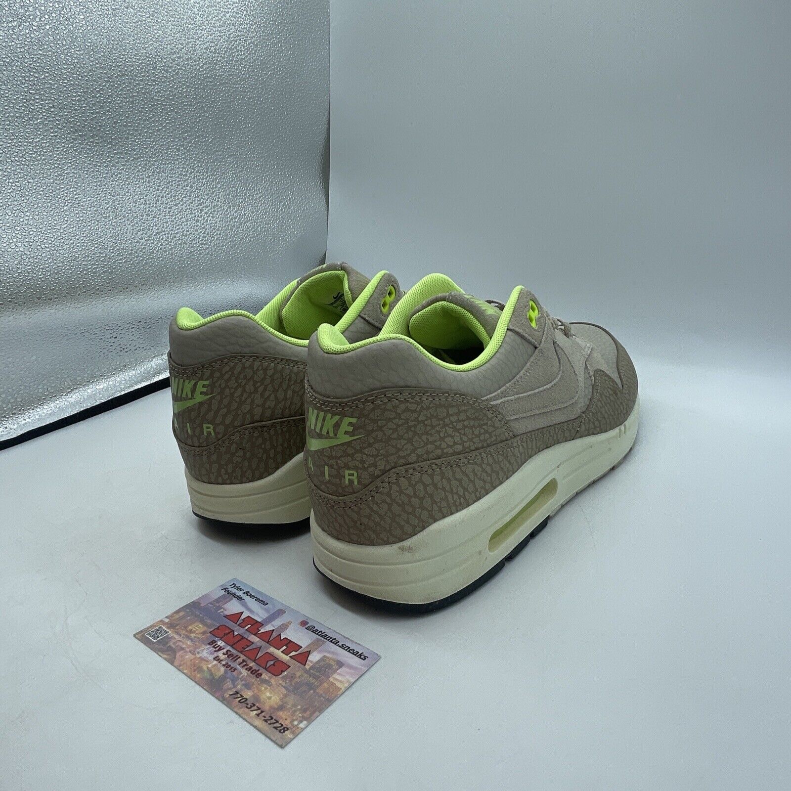 Size 12 - Nike Air Max 1 Prm String Green Tan (512033-203)