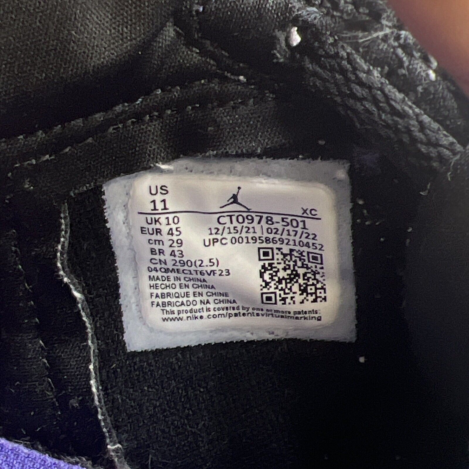 Size 11 - Air Jordan 1 Zoom Comfort High Crater Purple Black White (CT0978-501)