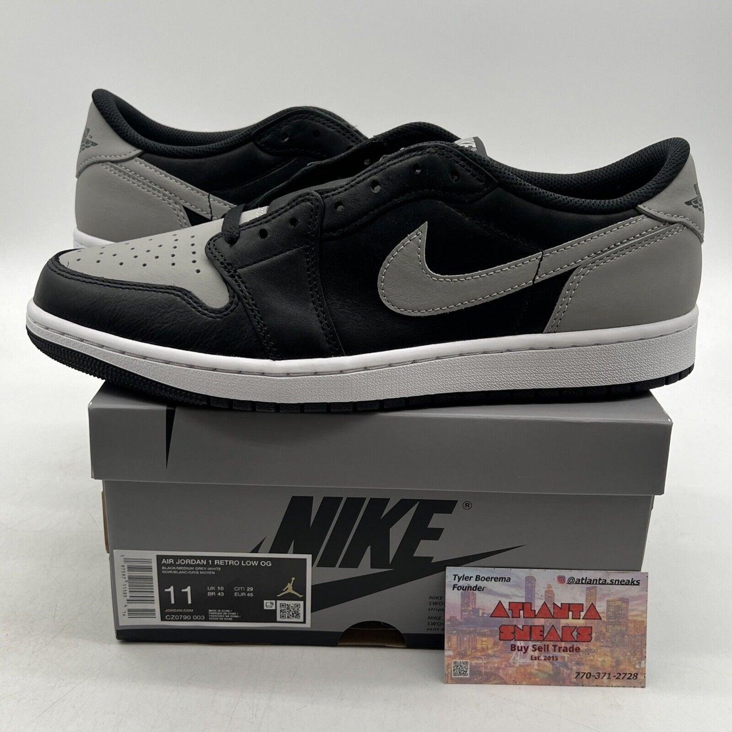 Size 11 - Air Jordan 1 Retro OG 2024 Low Shadow Grey Leather  (CZ0790-003)