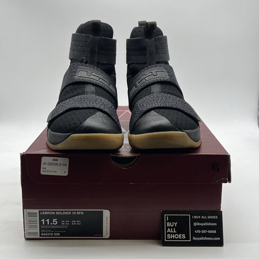Size 11.5 - Nike LeBron Soldier 10 SFG Black Gum (844378-009)