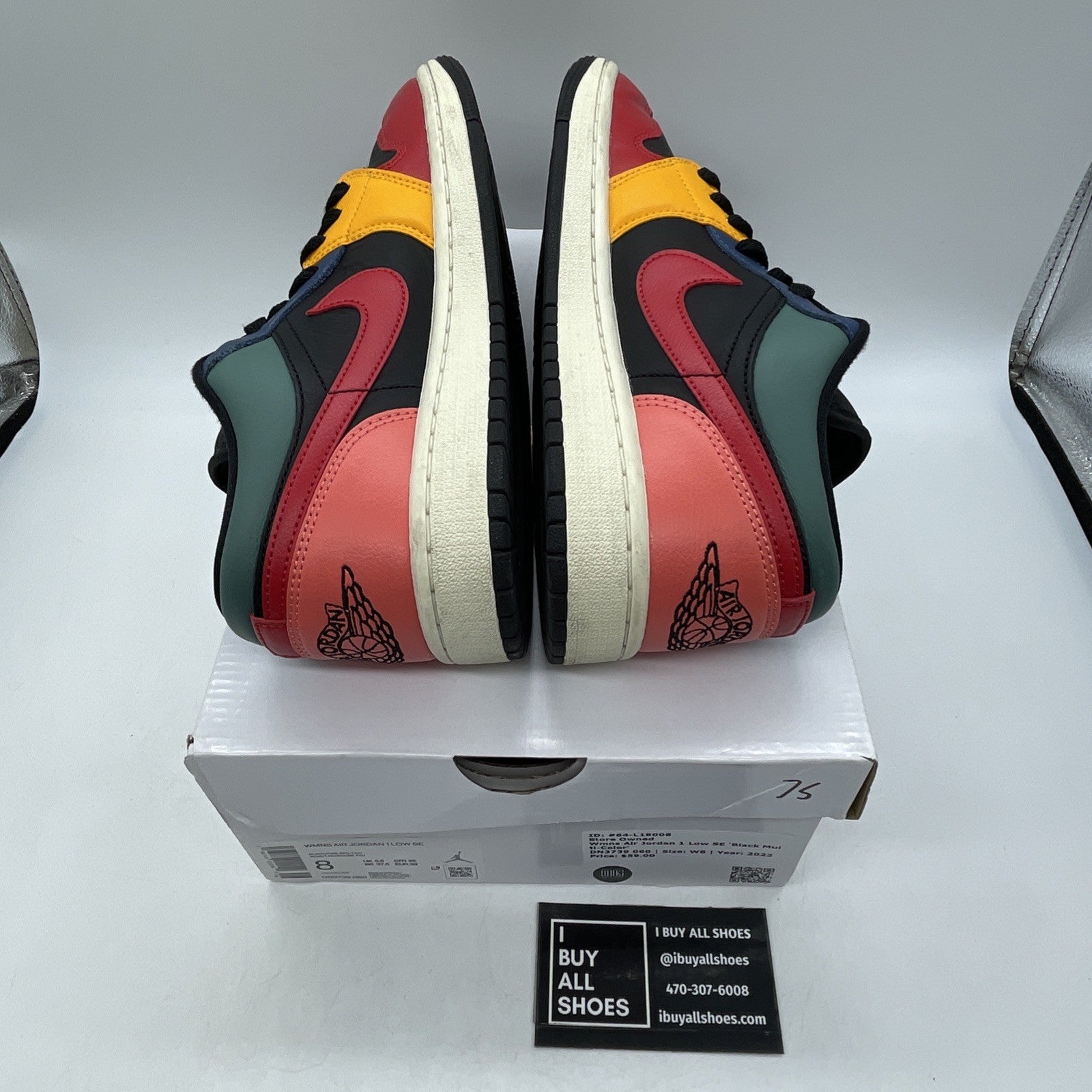 Size 8W - Air Jordan 1 SE Low Black Multi-Color (DN2739-060)