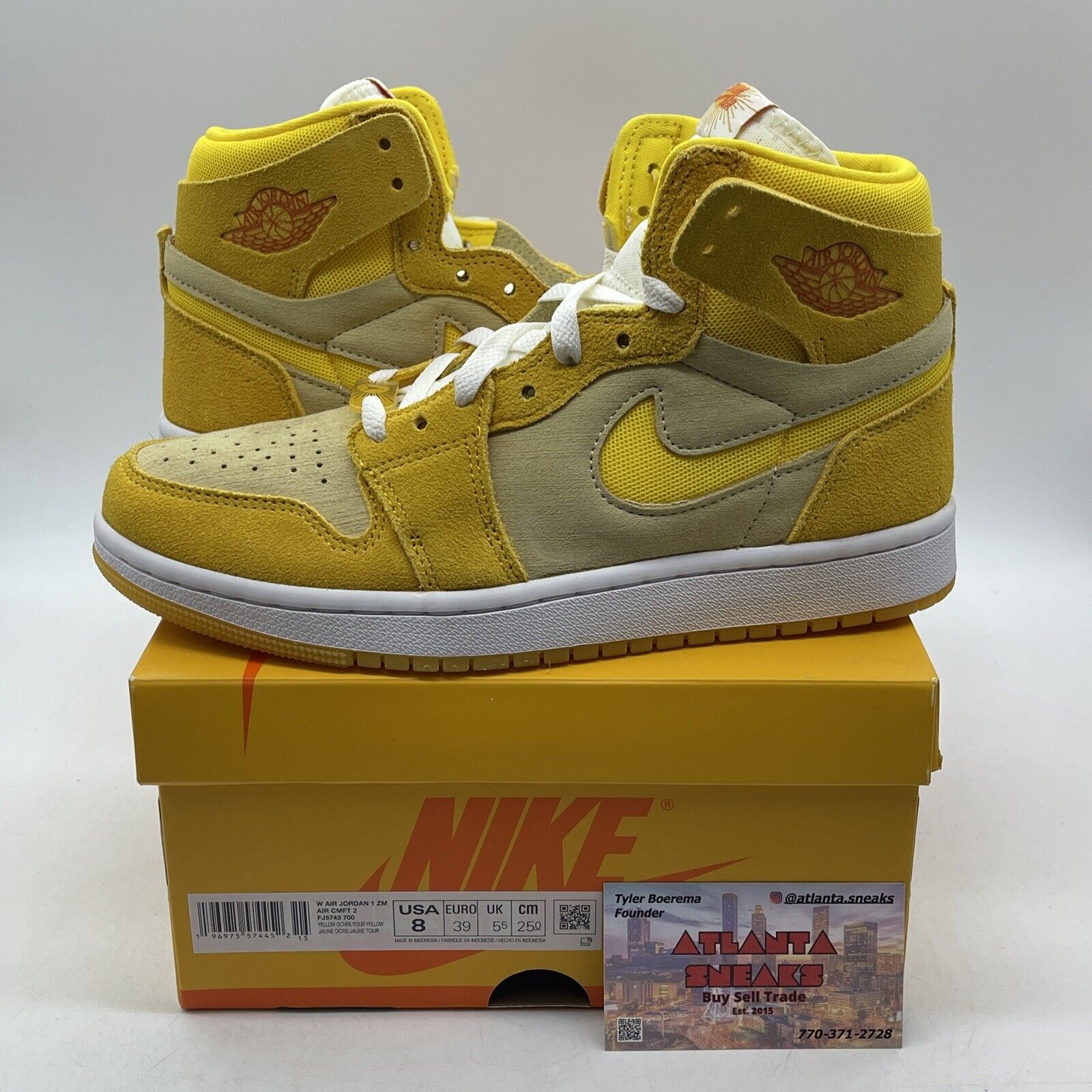 Size 8 - Air Jordan 1 High Yellow Orche Yellow White Suede (FJ5743-700)