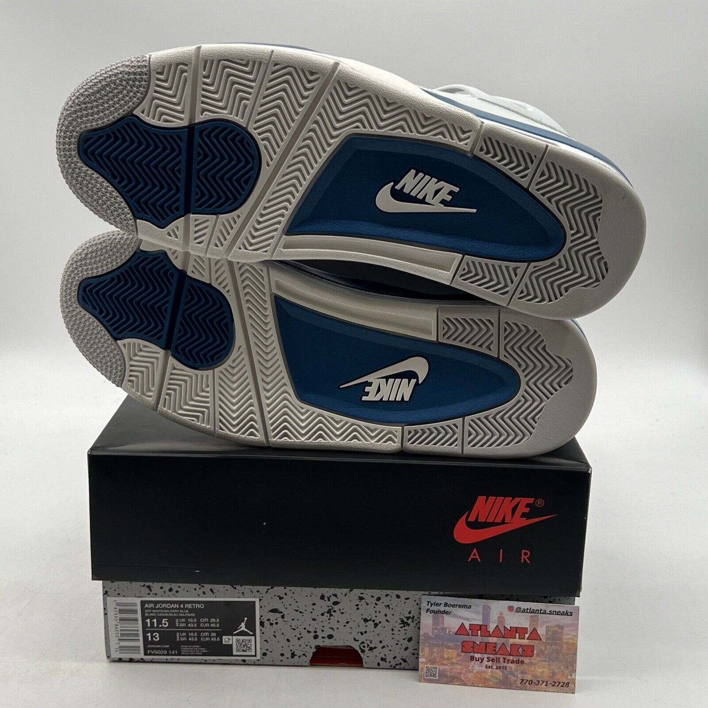 Size 11.5 - Air Jordan 4 Retro 2024 Military Blue White Leather  (FV5029-141)