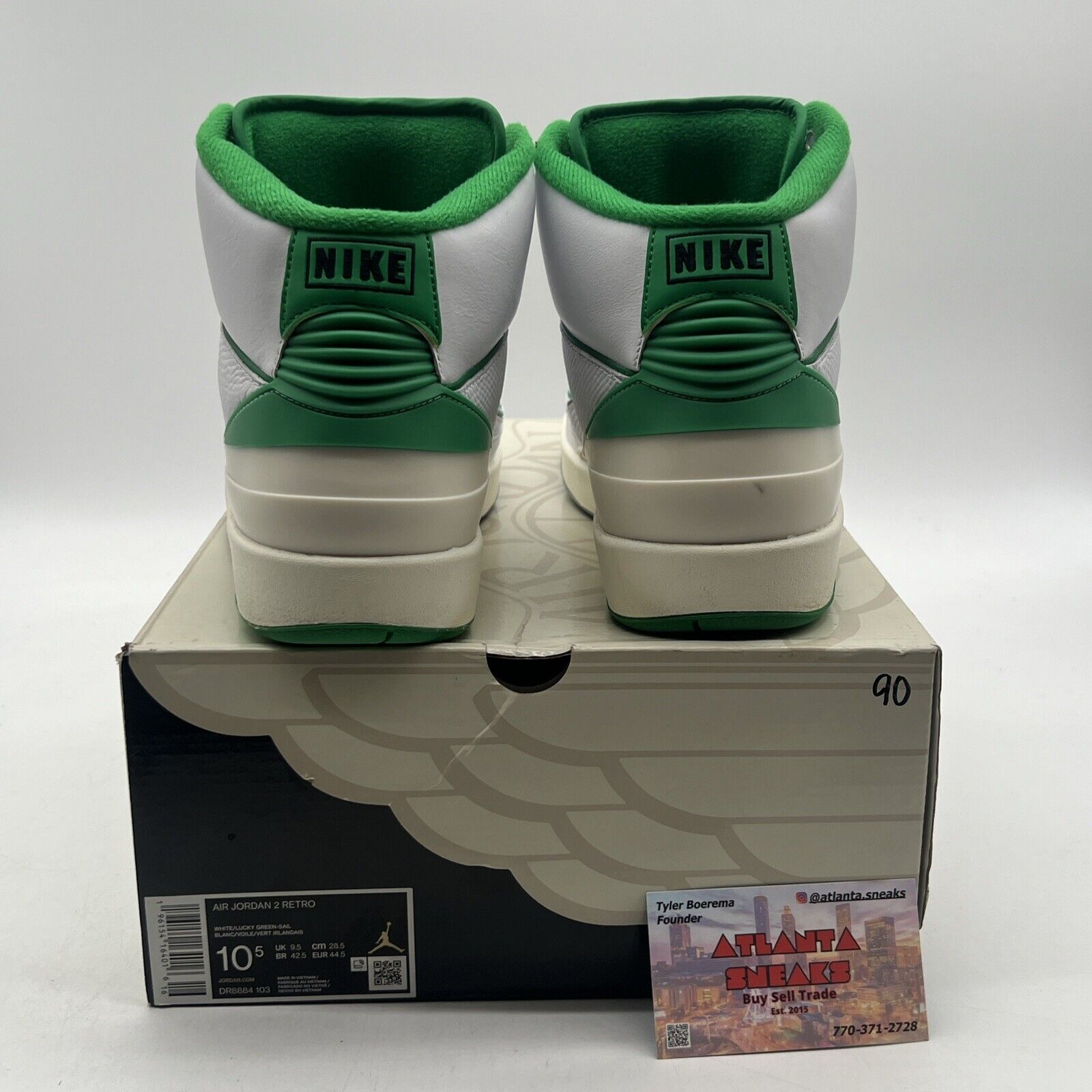 Size 10.5 - Jordan 2 Retro Lucky Green White Leather (DR8884-103)