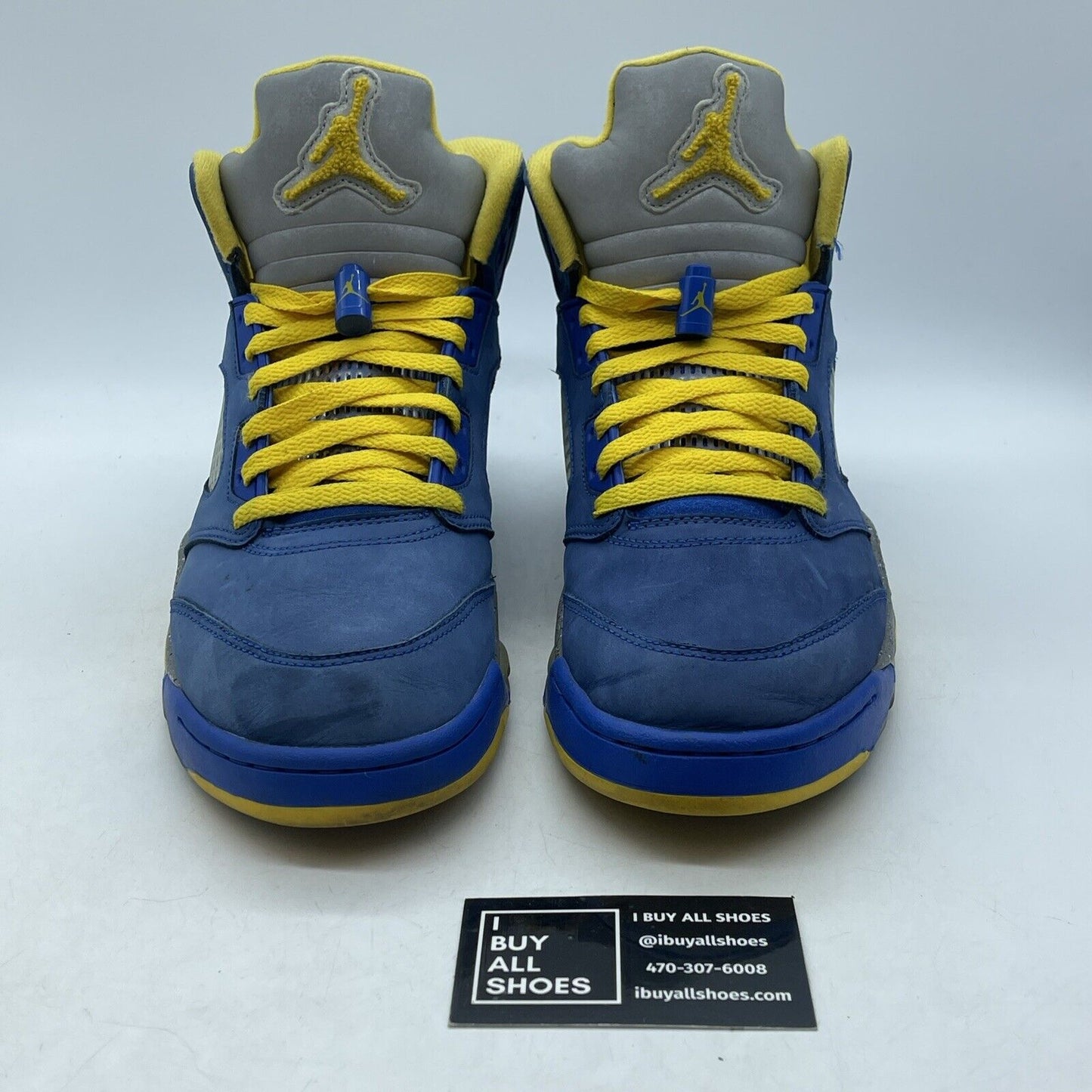 Size 11 - Air Jordan 5 Retro Laney Blue Grey Yellow Suede Leather (CD2720-400)