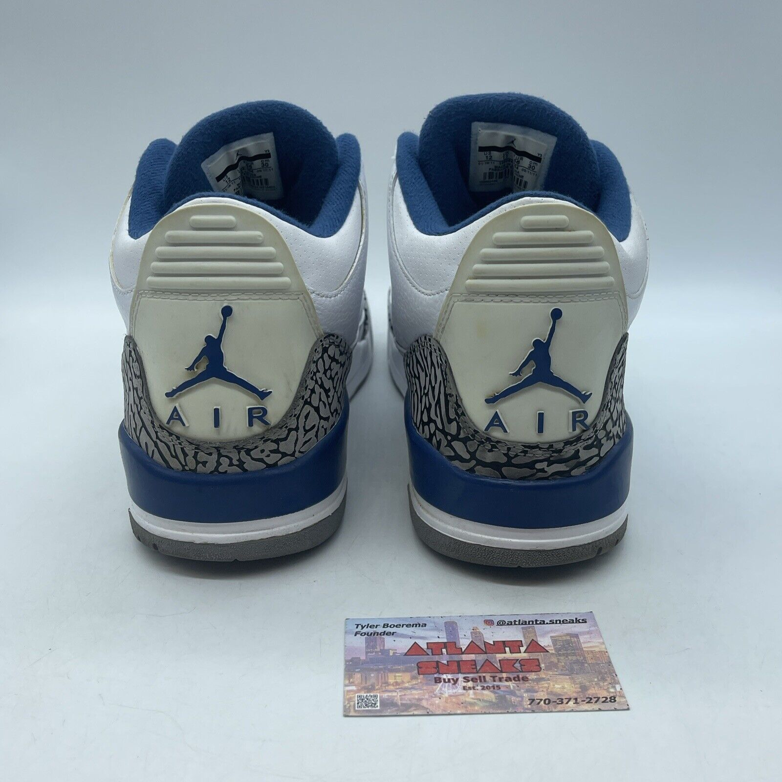 Size 12 - Air Jordan 3 Retro True Blue Grey Suede White Leather (136064-104)