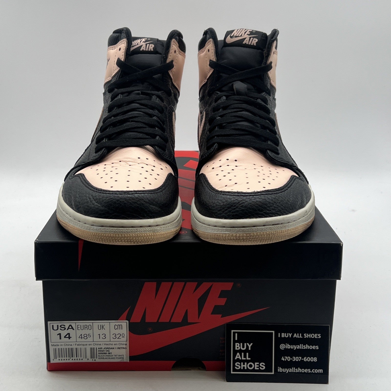 Size 14 - Air Jordan 1 Retro OG High Crimson Tint (555088-081)