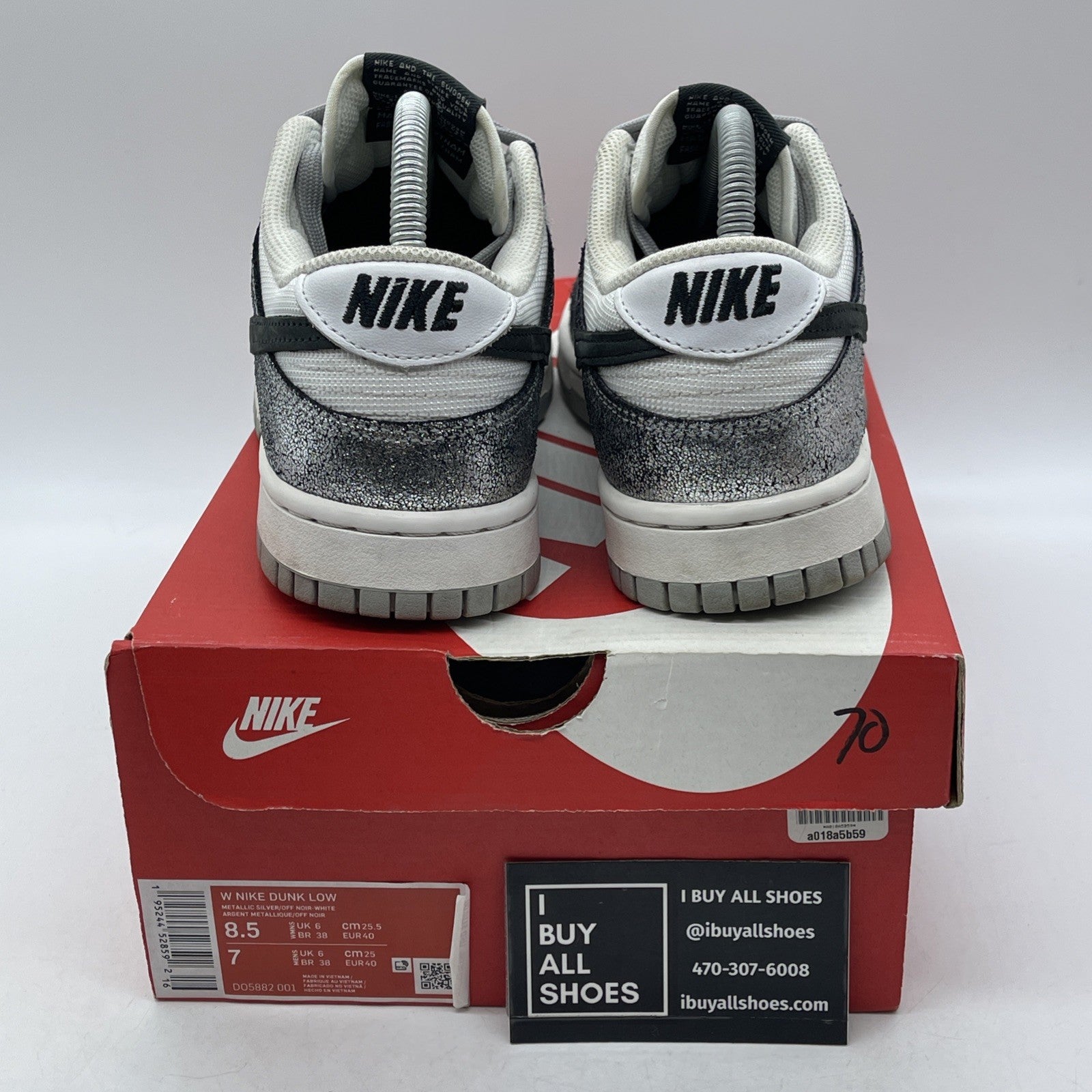 Size 8.5W - Nike Dunk Low Golden Gals Silver White Leather (DO5882-001)