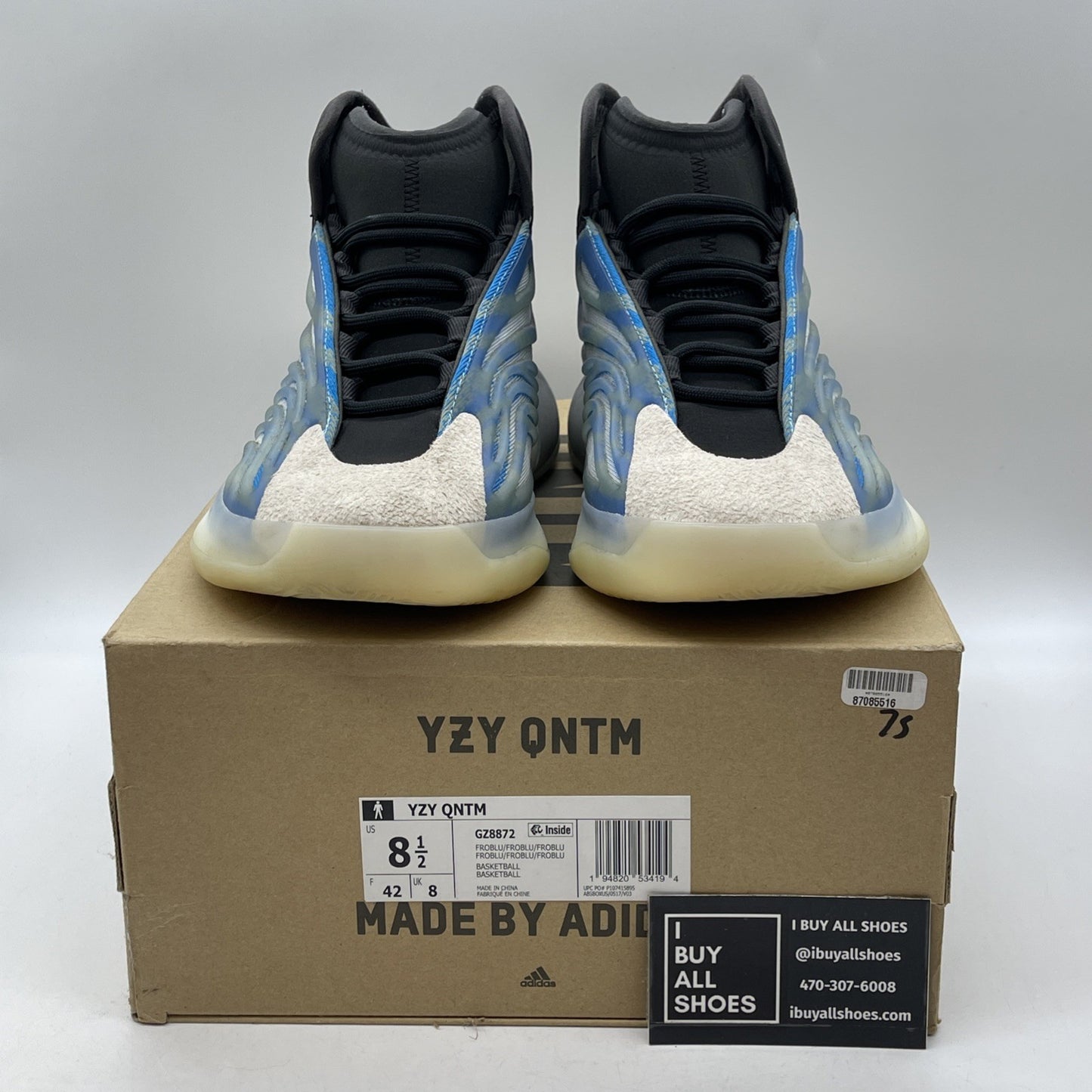 Size 8.5 - adidas Yeezy Quantum Frozen Blue Grey Black Tan (GZ8872)