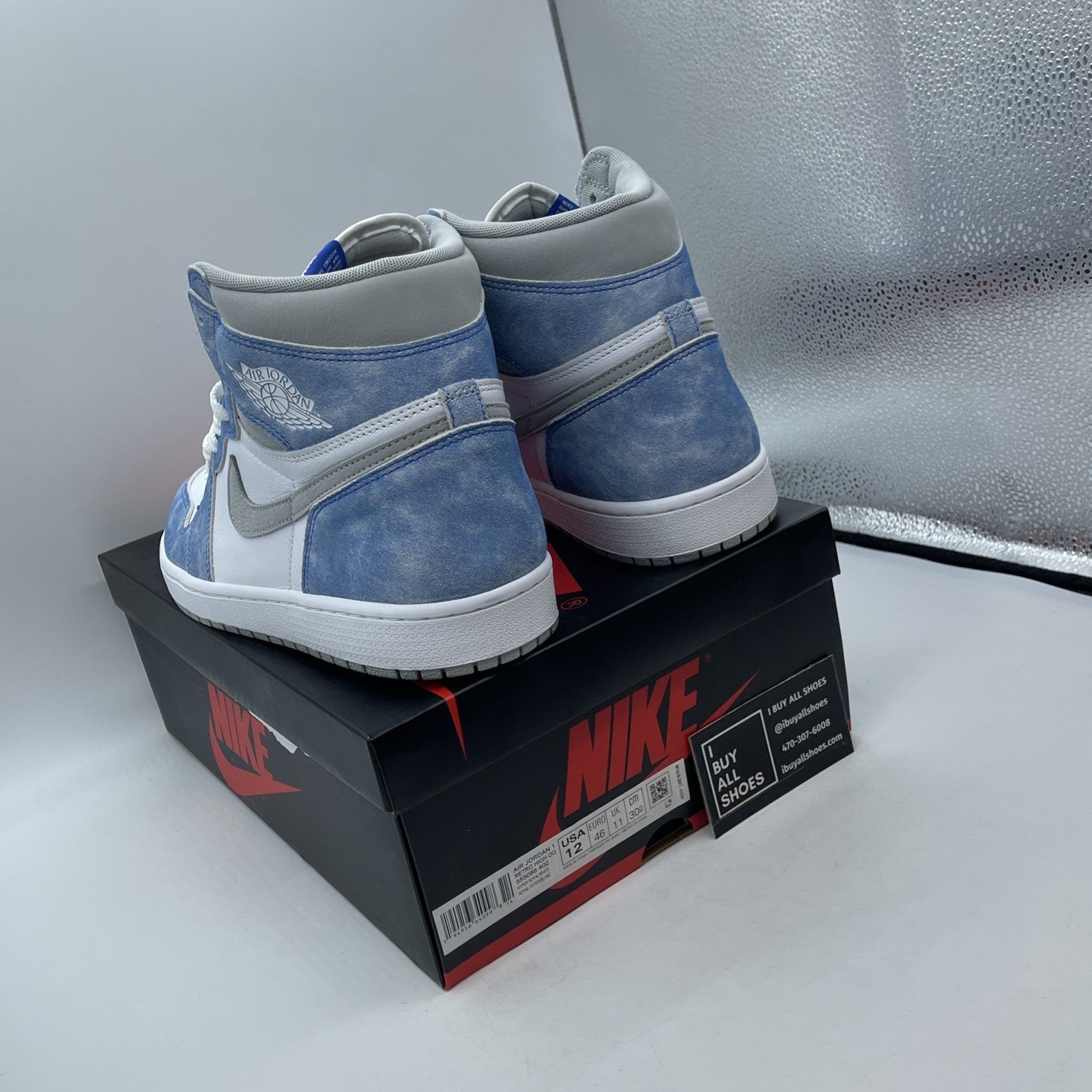 Size 12 - Air Jordan 1 Retro OG High Hyper Royal Blue White Leather (555088-402)