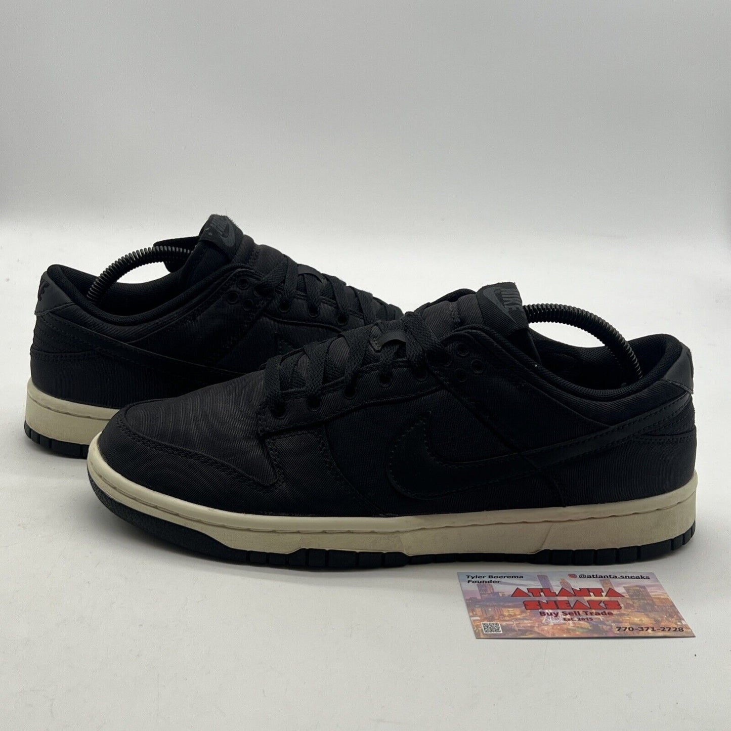 Size 9.5 - Nike Dunk Low Black Canvas (DV7211-001)