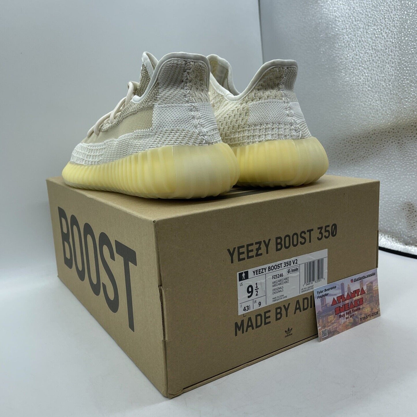 Size 9.5 - adidas Yeezy Boost 350 V2 Natural Yellow White Suede (FZ5246)