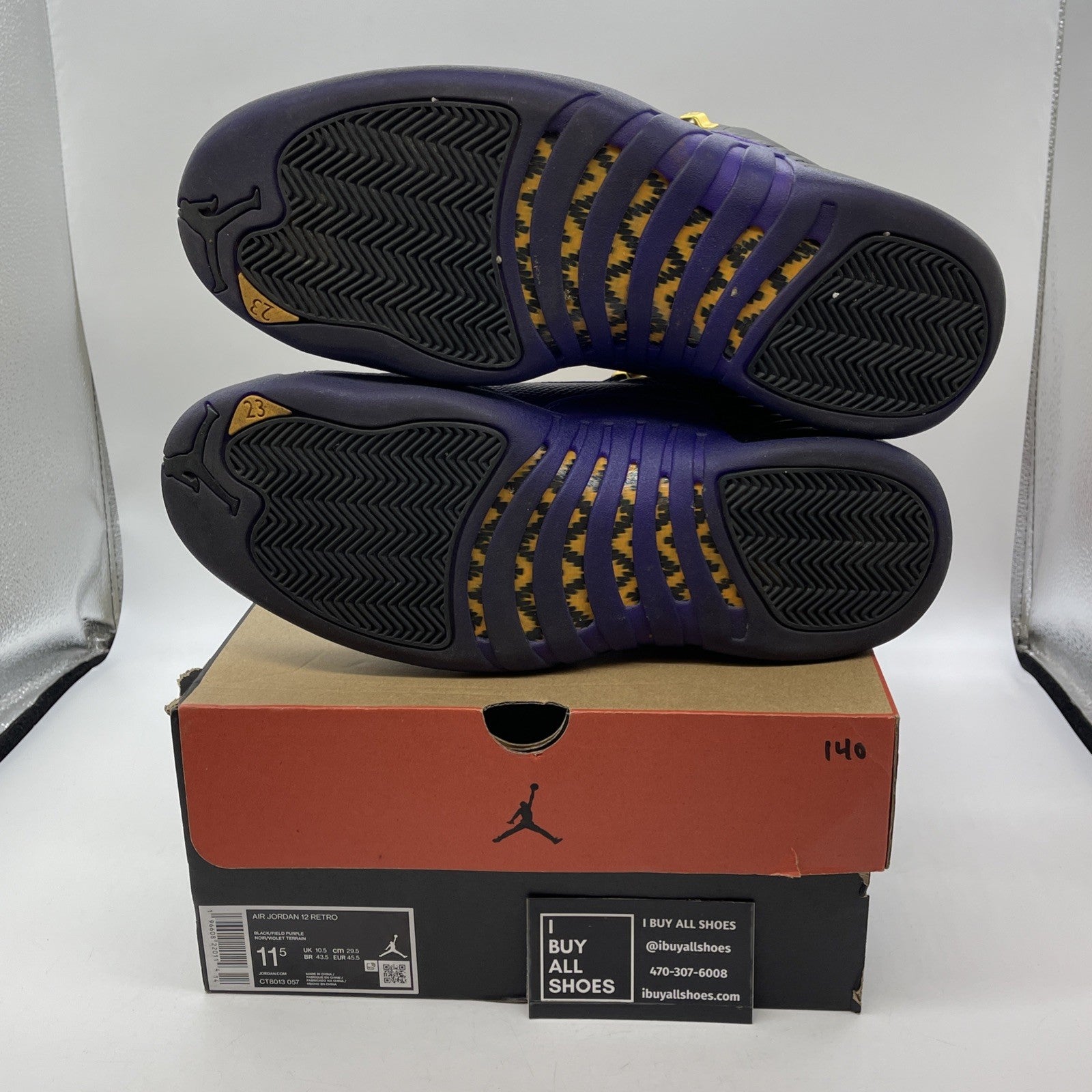 Size 11.5 - Jordan 12 Retro Mid Field Purple Black Leather (CT8013-057)