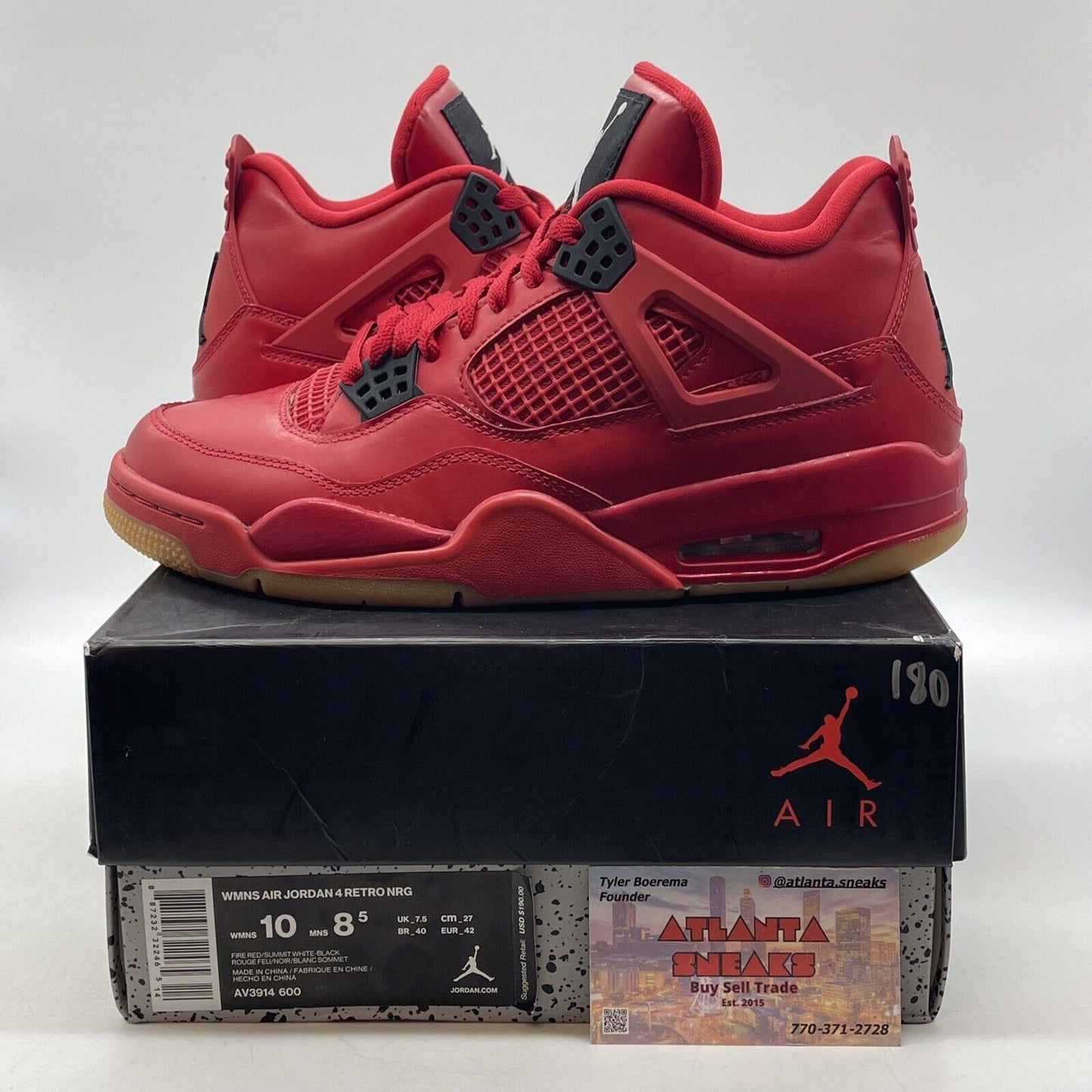 Size 10 W - Air Jordan 4 Retro NRG Singles Day Women’s Red Black (Av3914-600)