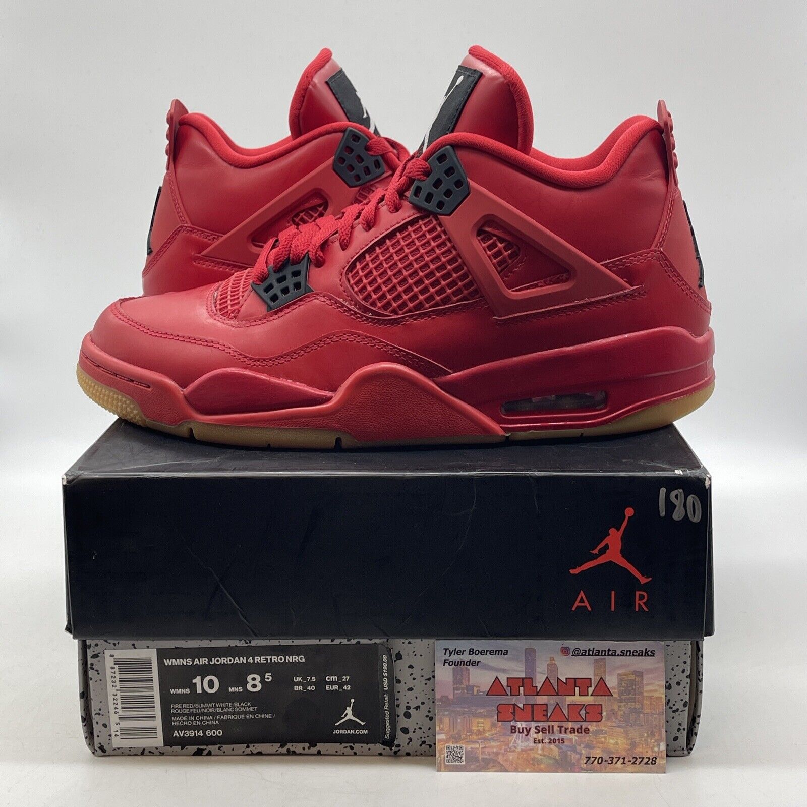 Size 10 W - Air Jordan 4 Retro NRG Singles Day Women’s Red Black (Av3914-600)