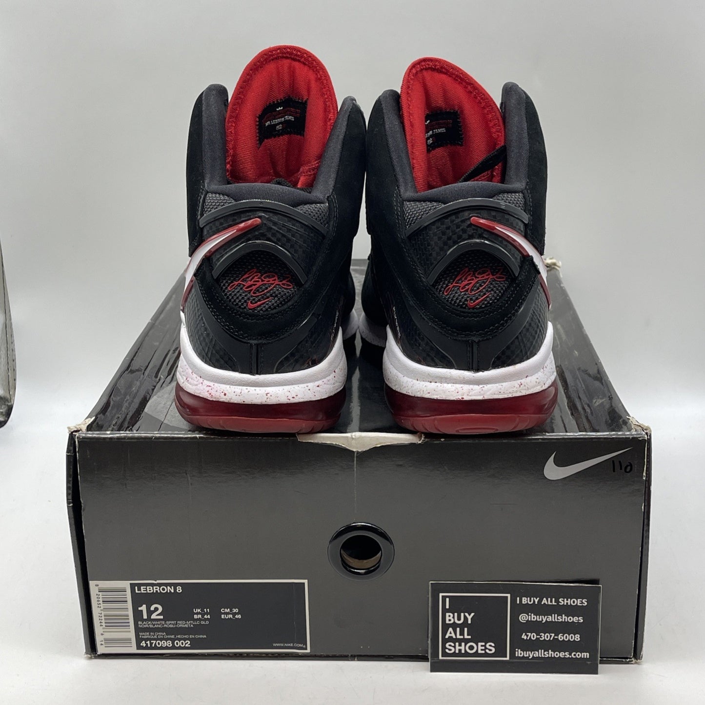 Size 12 - Nike LeBron 8 Bred (417098-002)