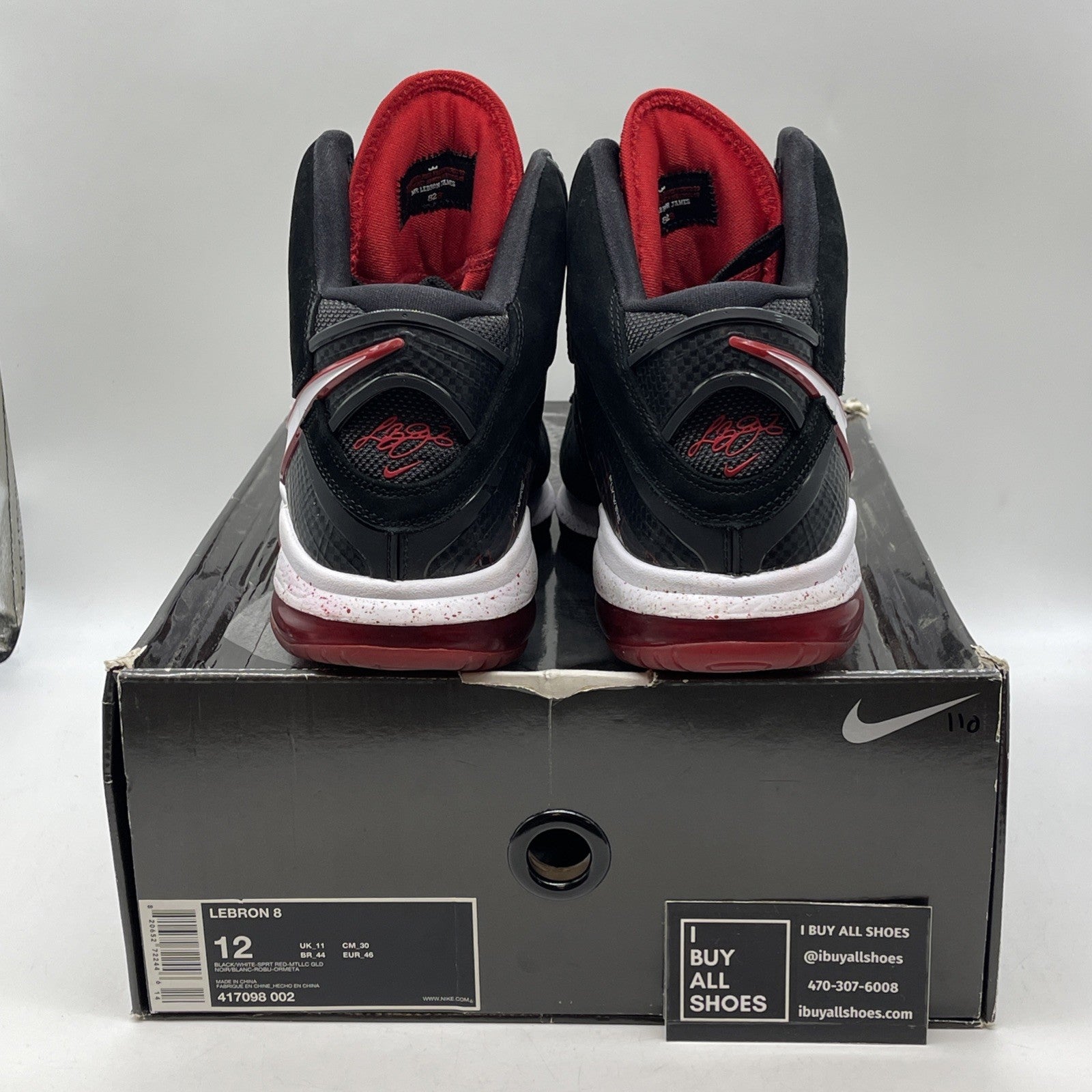 Size 12 - Nike LeBron 8 Bred (417098-002)