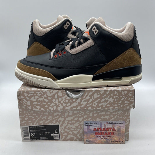 Size 8.5 - Jordan 3 Retro Mid Desert Elephant Black Leather Suede (CT8532-008)