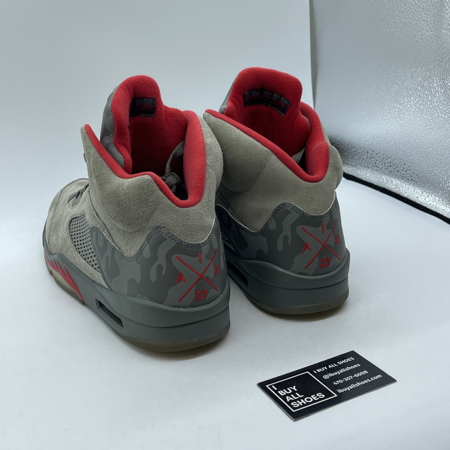 Size 13 - Air Jordan 5 Retro Camo Grey Leather Suede (136027-051)