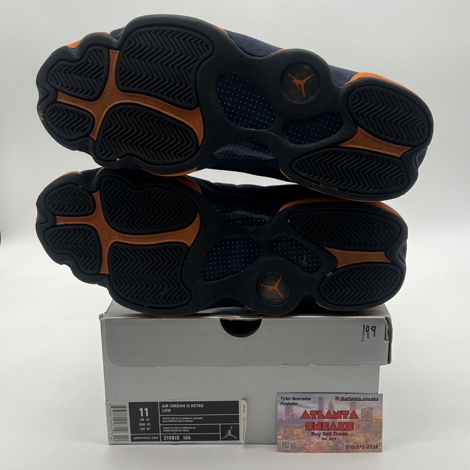 Size 11 - Air Jordan 13 Retro Low Ceramic White Navy Orange Suede (310810-106)