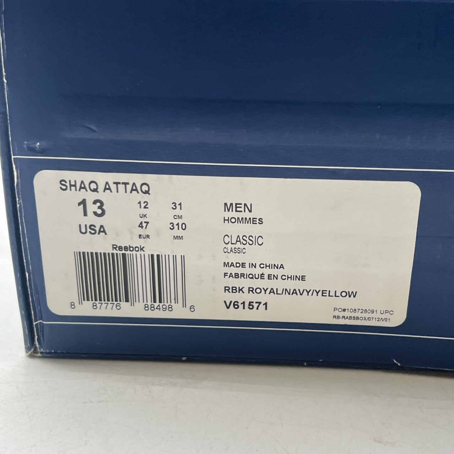 Size 13 - Reebok Shaq Attaq Packer Shoes (V61571)