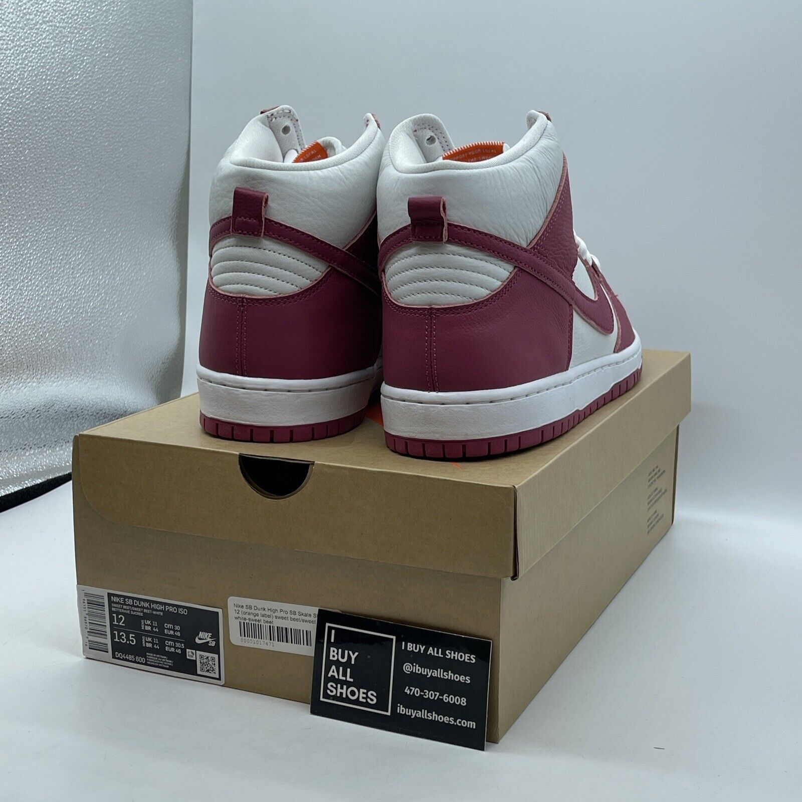 Size 12 - Nike Dunk Pro SB High Sweet Beet White Pink Leather (DQ4485-600)