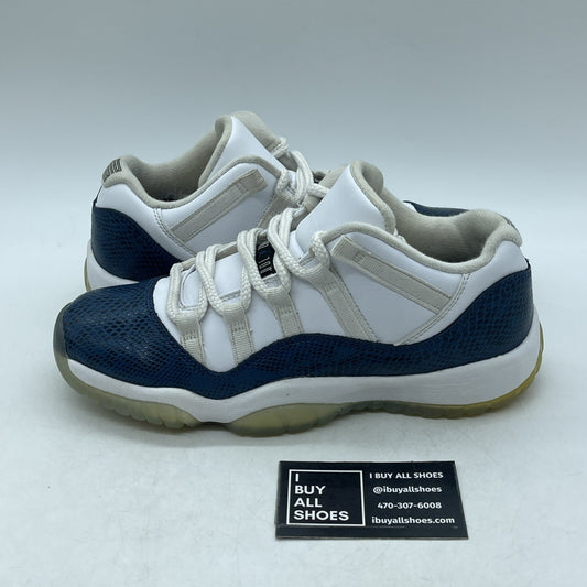 Size 7Y (GS) - Air Jordan 11 Retro 2019 Low Navy Snakeskin (CD6847-102)