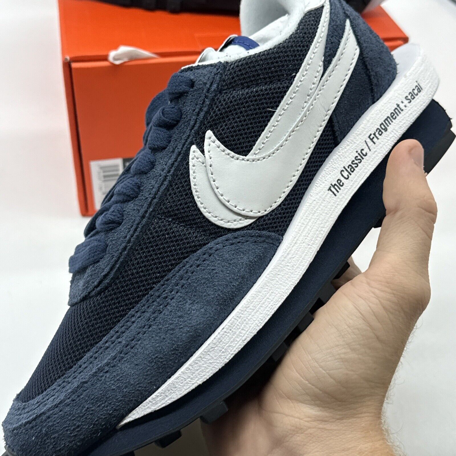 Size 5 - Nike LDV Waffle x Fragment Design x sacai Low Blackened Blue