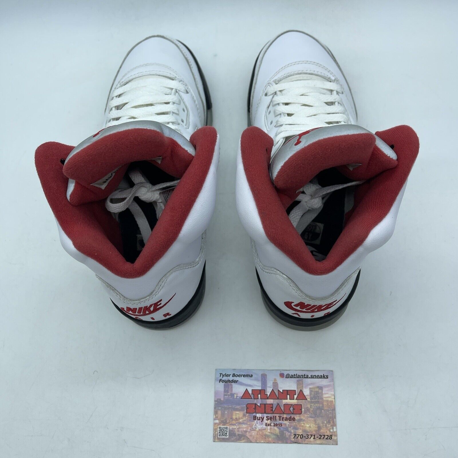 Size 6Y - Jordan 5 Retro Mid Fire Red White Black Leather (440888-102)