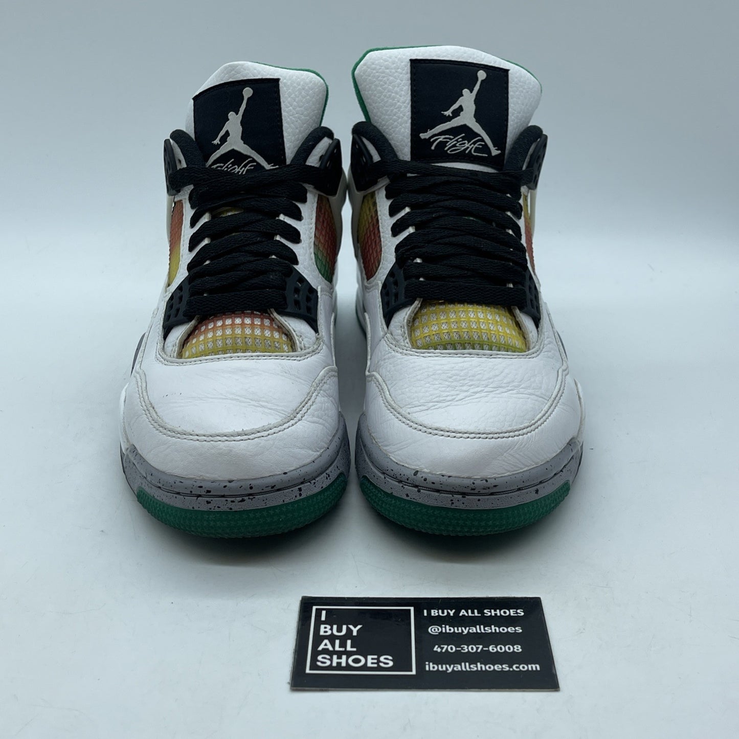 Size 9W - Air Jordan 4 Retro Rasta White Grey Leather (AQ9129-100)
