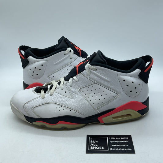 Size 12 - Air Jordan 6 Low White Infrared Black Leather (304401-123)