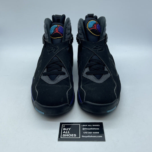 Size 9.5 - Jordan 8 Retro Aqua Blue Purple Grey Black Suede (305381-025)