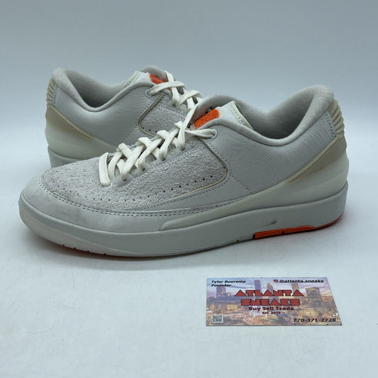 Size 8.5 - Shelflife x Air Jordan 2 Retro Low White Orange Suede (DV7128-110)