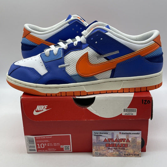 Size 10.5 - Nike Dunk Scrap Low Knicks Blue White Suede Leather (DM0128-100)
