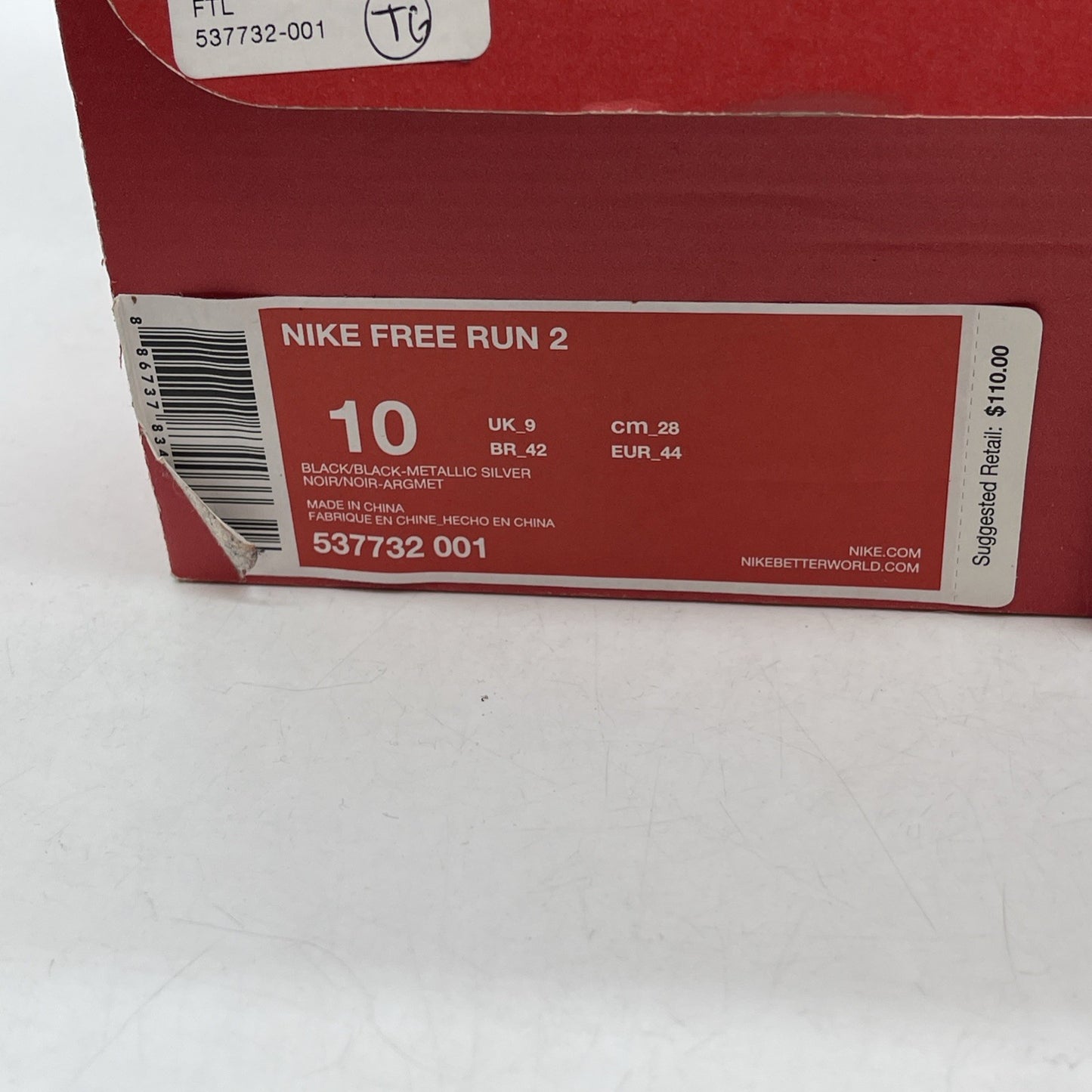 Size 10 - Nike Free Run+ 2 Qs New York (537732-001)