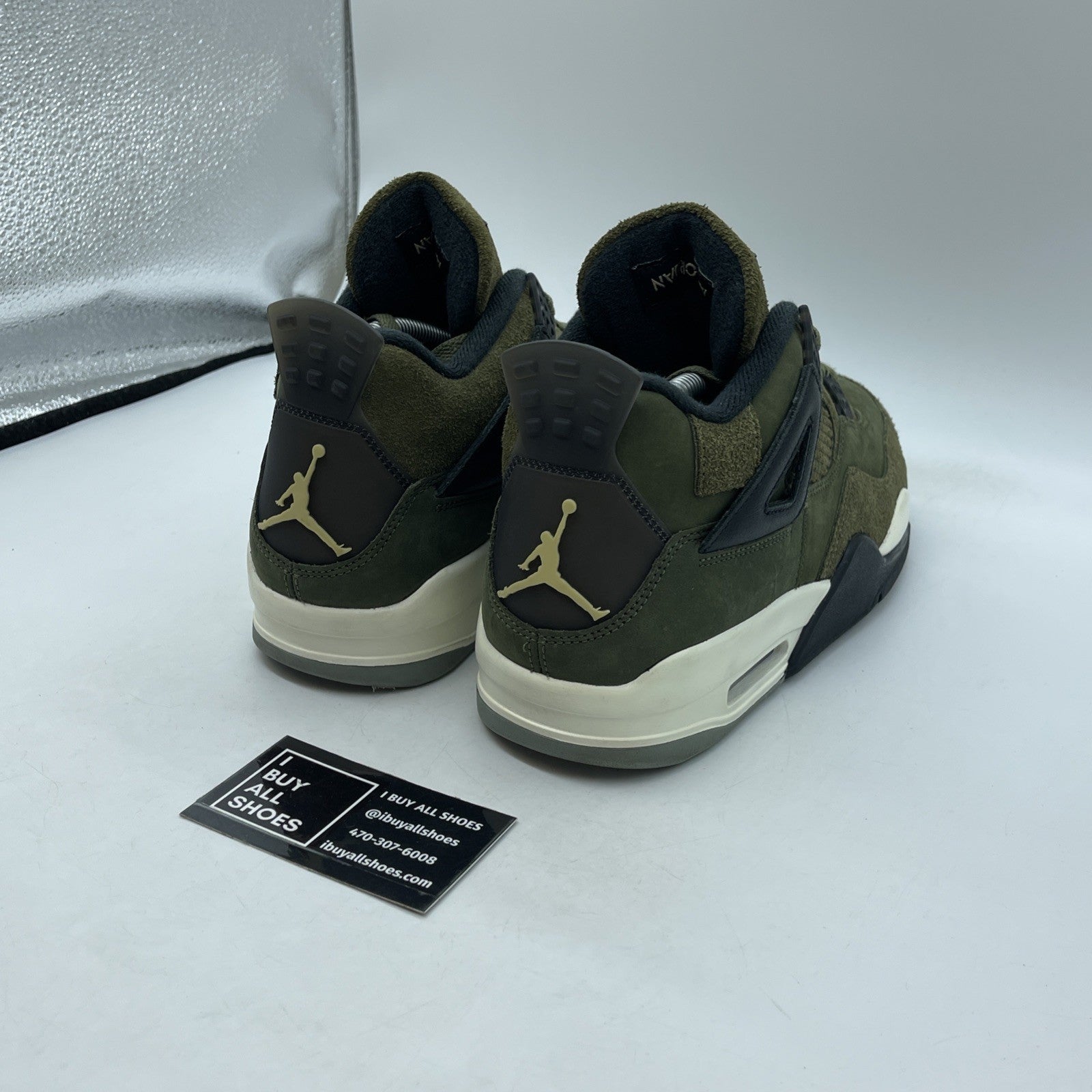Size 9.5 - Jordan 4 SE Retro Low Craft - Olive Black Suede Leather (FB9927-200)