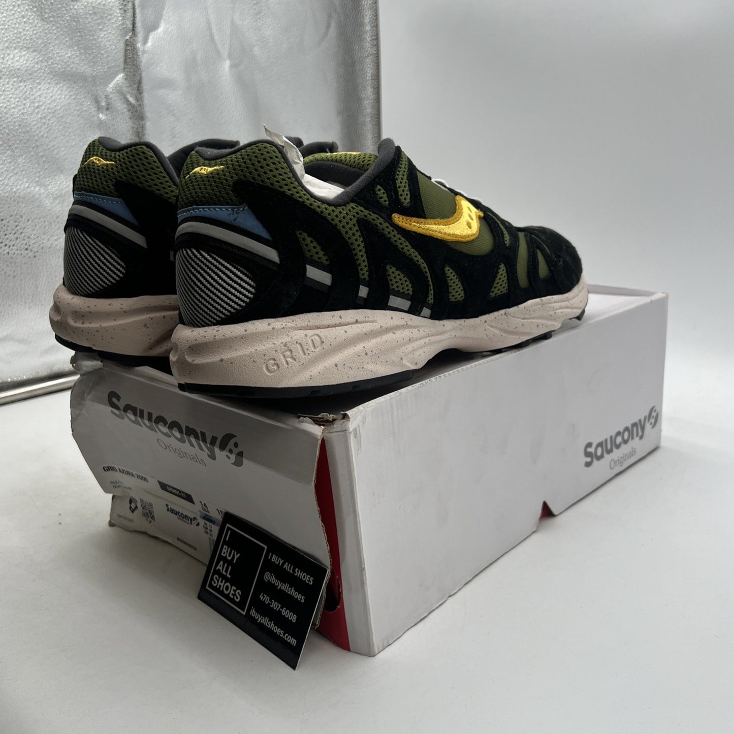 Size 14 - Saucony Grid Azura 2000 Black Yellow (S70491-11)