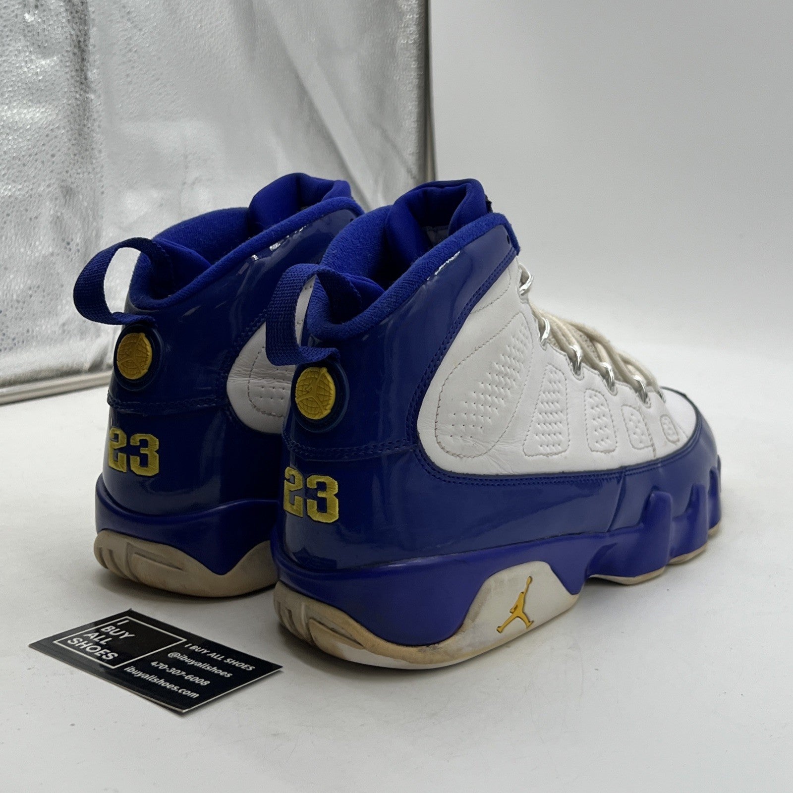 Size 12.5 - Air Jordan 9 Retro Kobe Blue White Yellow Leather (302370-121)