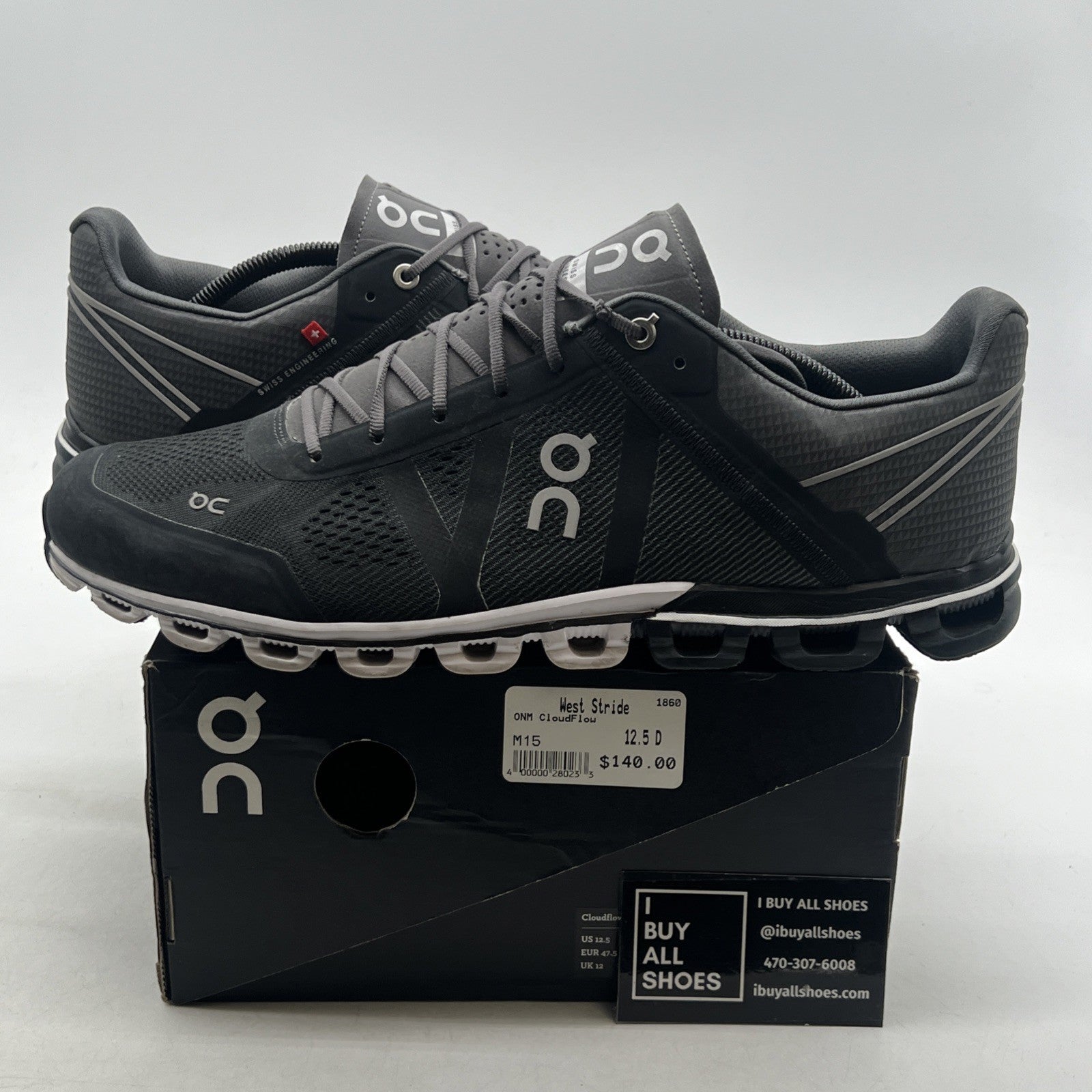 Size 12.5 - On Cloud Mens Running Athletic Shoes Dark Grey