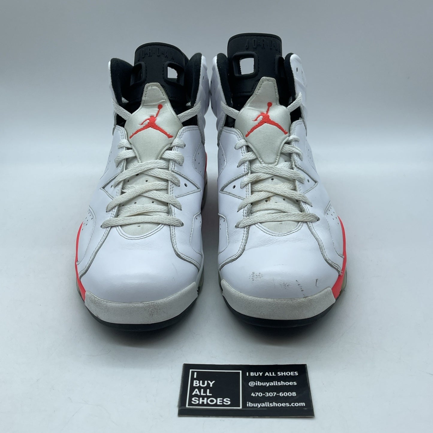 Size 12 - Air Jordan 6 Retro 2014 White Infrared Pink Leather (384664-123)