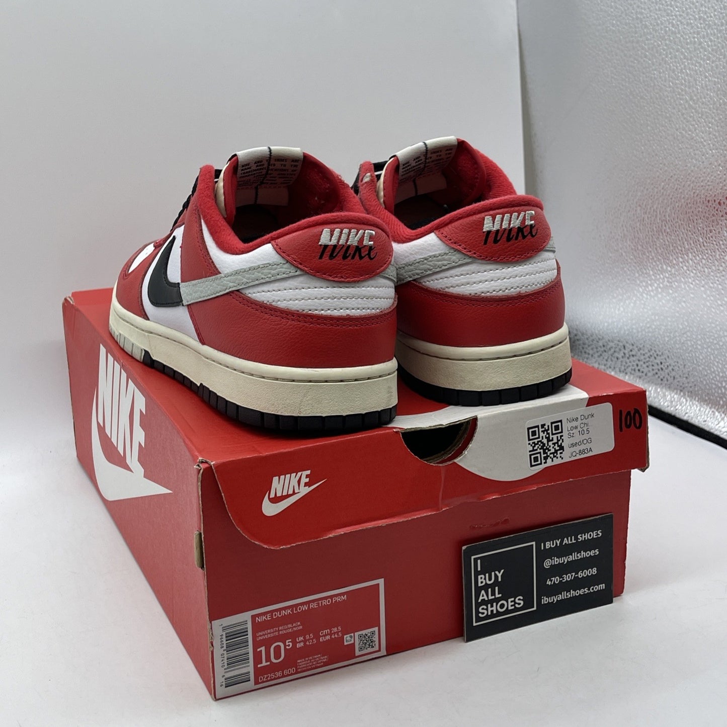 Size 10.5 - Nike Dunk Low Split - Chicago Red Black Leather (DZ2536-600)