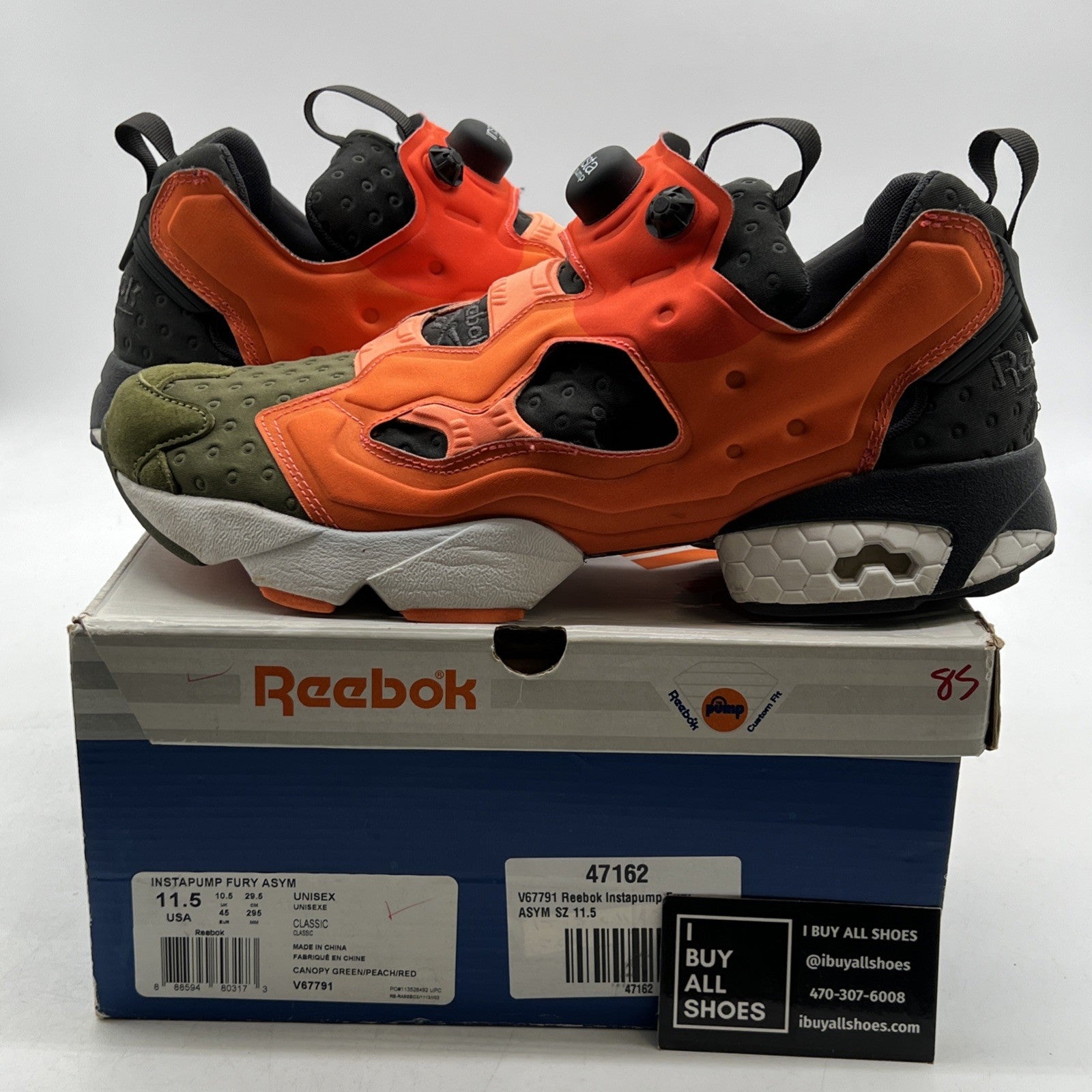 Size 11.5 - Reebok InstaPump Fury ASYM Orange W (V67791)