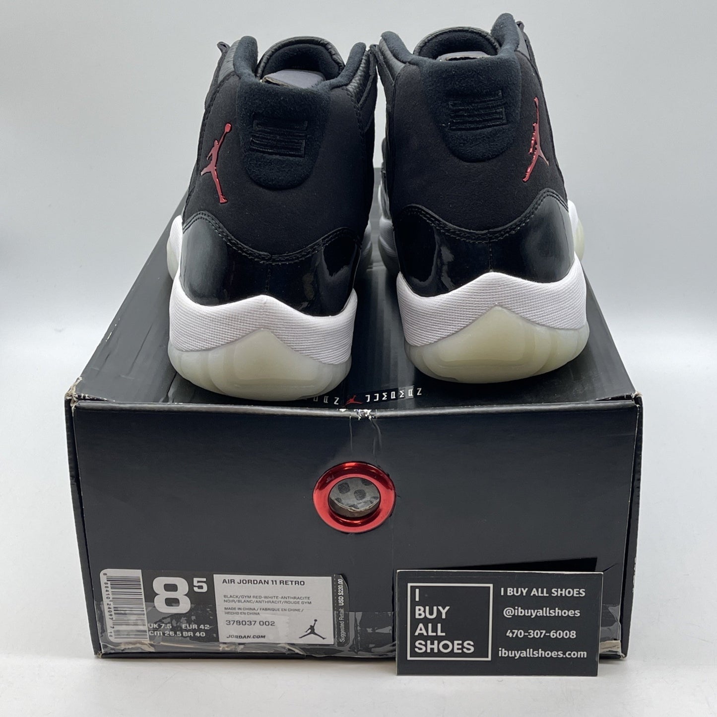Size 8.5 - Jordan 11 Retro 72-10 2015 Grey Black Suede Leather (378037-002)