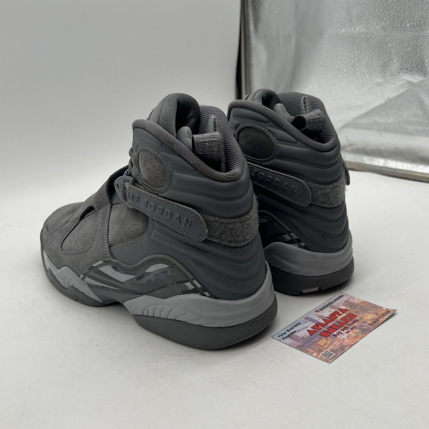 Size 9.5 - Air Jordan 8 Retro Cool Grey Suede (305381-014)