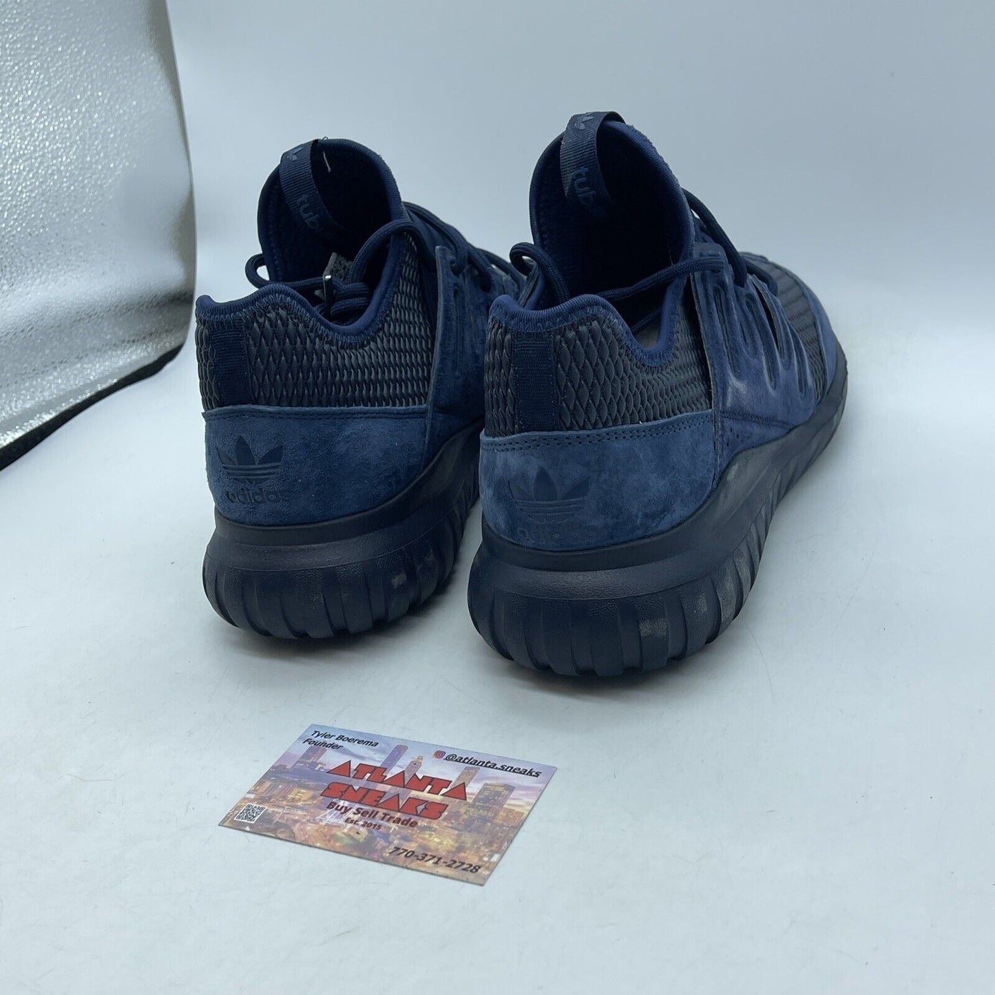 Size 8.5 - adidas Tubular Radial Collegiate Navy Suede Leather (S76722)