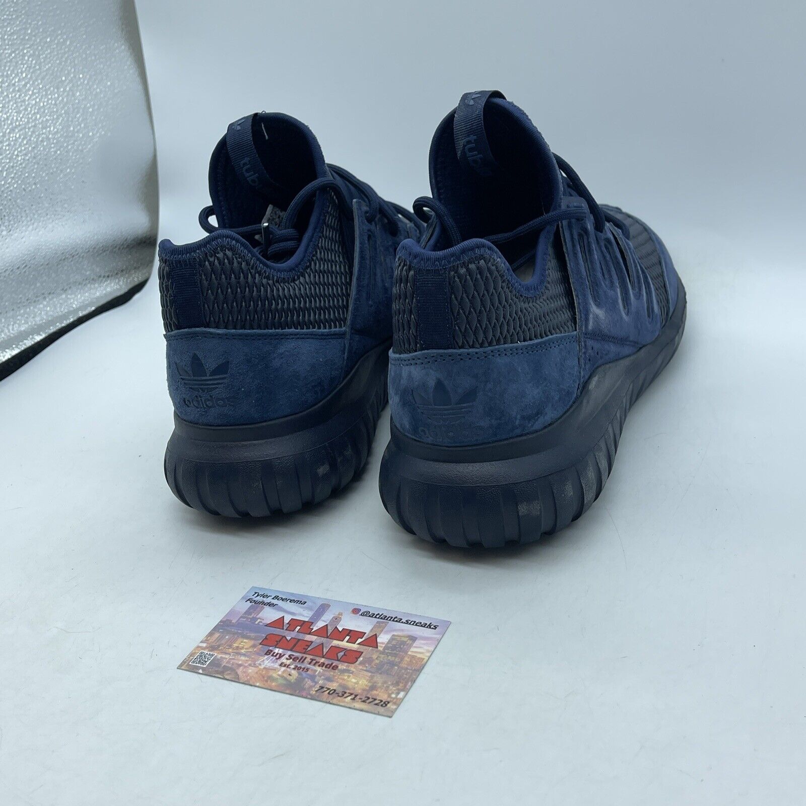 Size 8.5 - adidas Tubular Radial Collegiate Navy Suede Leather (S76722)