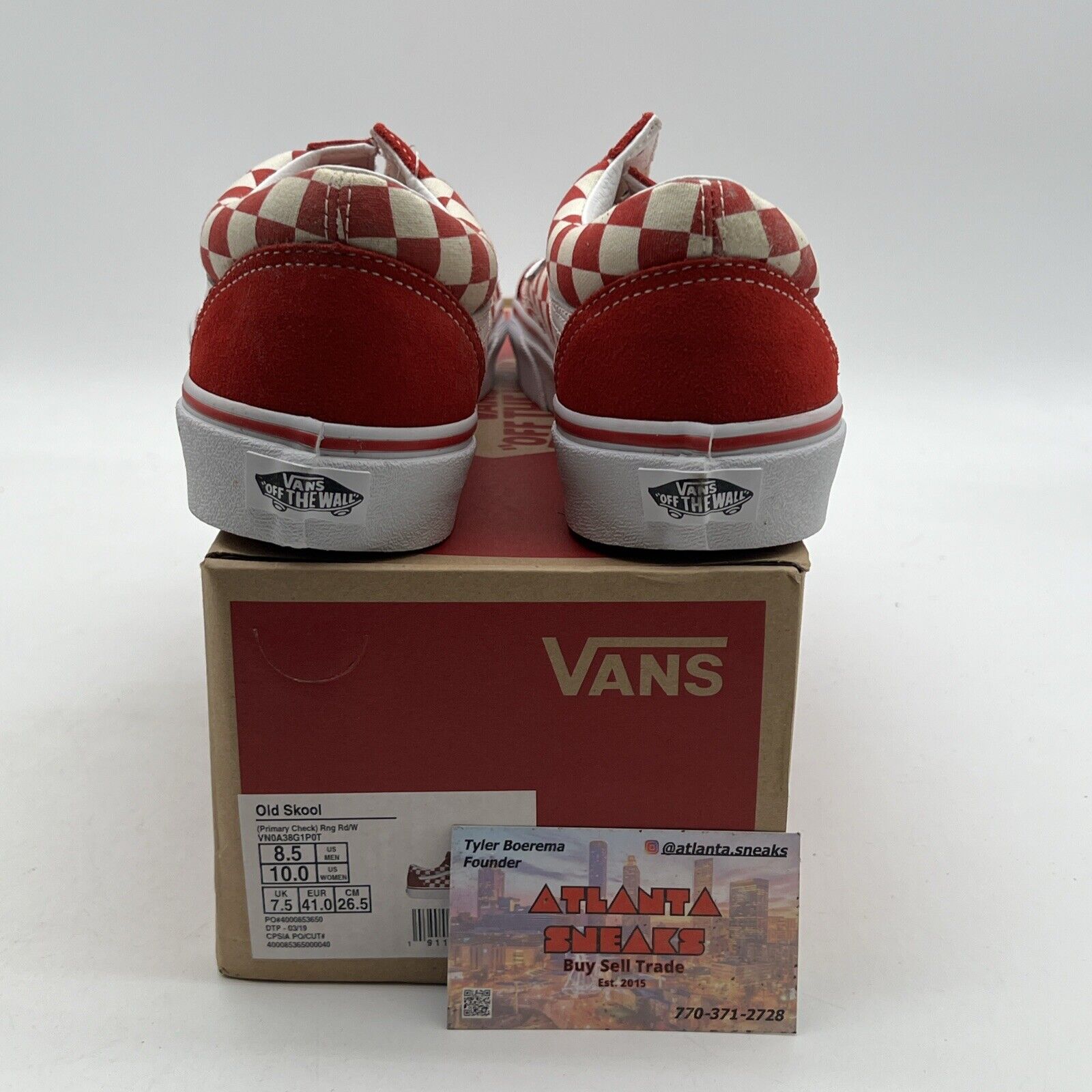 Size 8.5 - Vans Old Skool Shoes Red N White Checkered (VN0A38G1P0T)