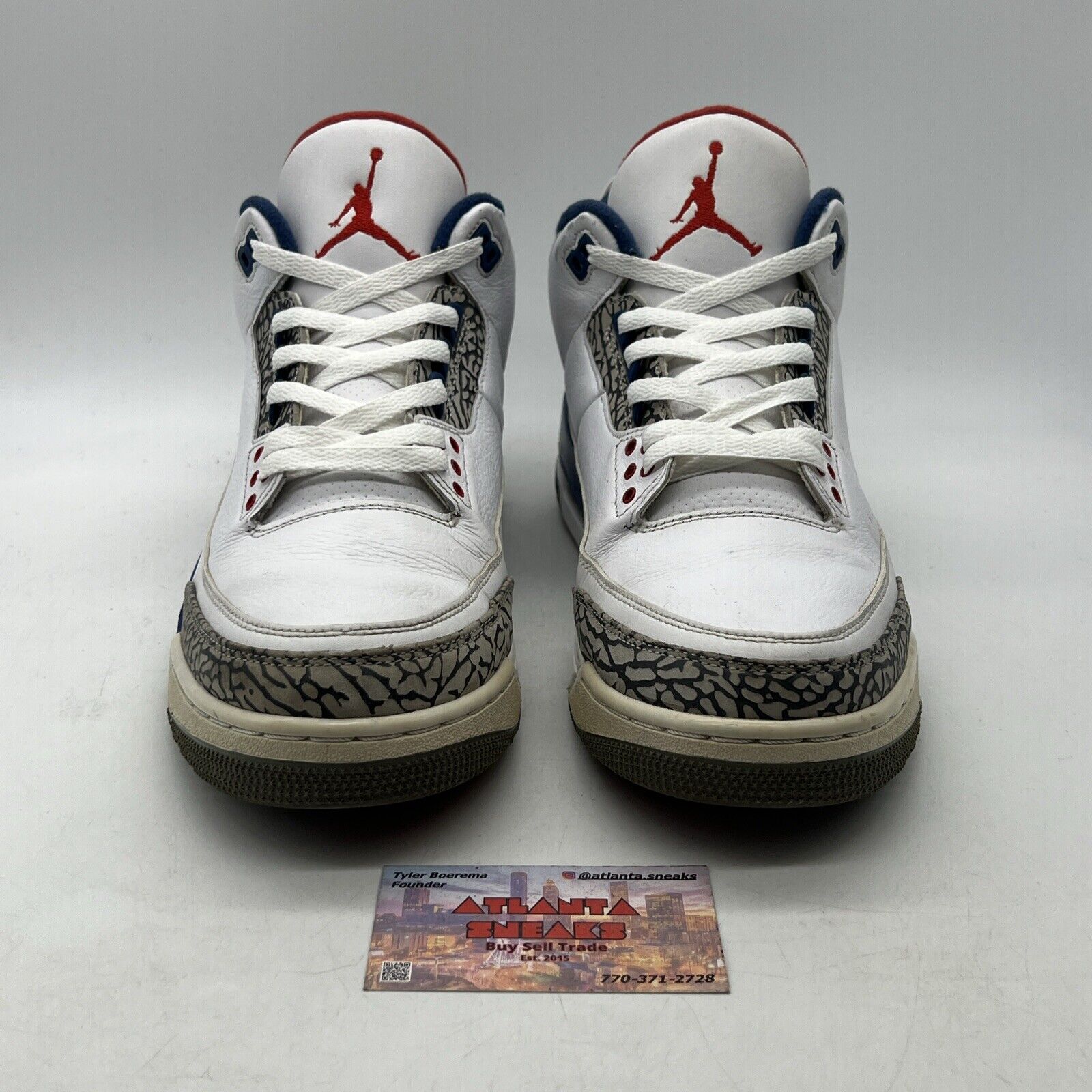 Size 12 - Jordan 3 Retro OG Mid True Blue White Grey Leather  (854262-106)