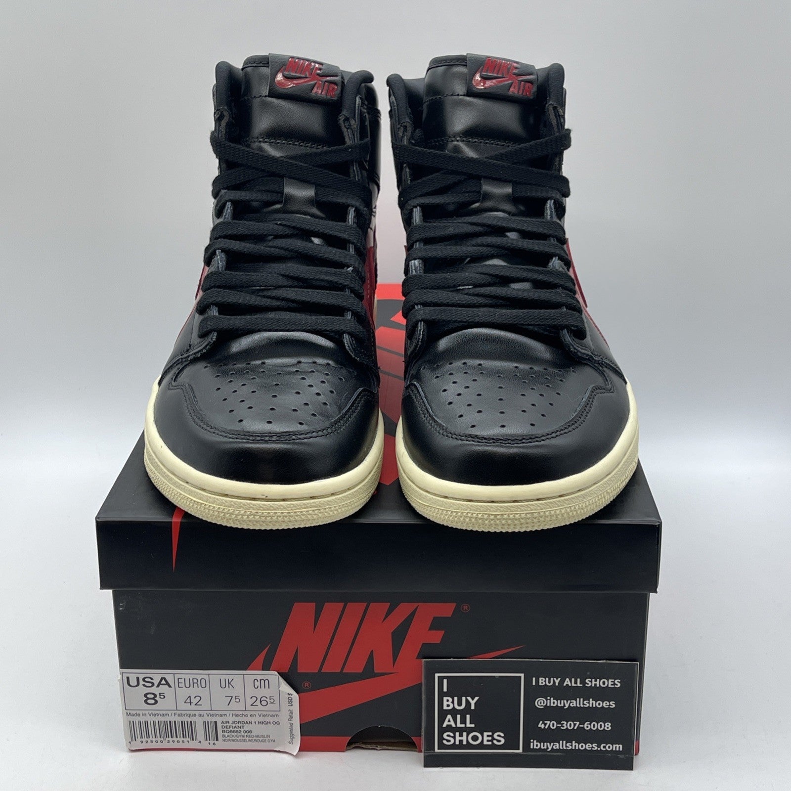 Size 8.5 - Air Jordan 1 Retro OG High Couture Red Black Leather (BQ6682-006)